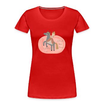 Pferd ohne Prinz - Frauen Premium Bio T-Shirt - Rot - Vorne - Mia (176cm)