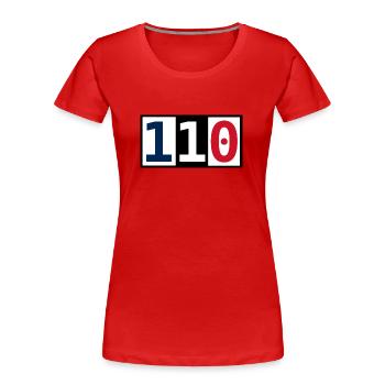 110 - Frauen Premium Bio T-Shirt - Rot - Vorne - Mia (176cm)