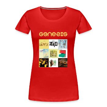 Genesis Zusammenstellung Verschiedene Album Cover - Frauen Premium Bio T-Shirt - Rot - Vorne - Mia (176cm)