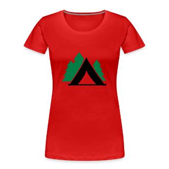 Zelt - Frauen Premium Bio T-Shirt - Rot - Vorne - Mia (176cm)