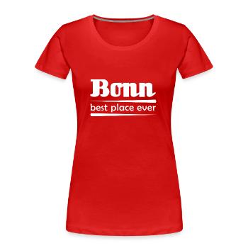 Bonn - best place ever - Frauen Premium Bio T-Shirt - Rot - Vorne - Mia (176cm)