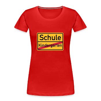 Schule - Frauen Premium Bio T-Shirt - Rot - Vorne - Mia (176cm)