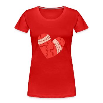Broken Hearts Kleidung Geschenkidee für Männer Frauen - Frauen Premium Bio T-Shirt - Rot - Vorne - Mia (176cm)