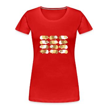 guinea pigs v - Women's Premium Organic T-Shirt - red - Front - Mia (176cm)