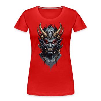 Démons Oni des légendes d’Halloween au Japon - T-shirt bio Premium Femme - rouge - Devant - Mia (176cm)