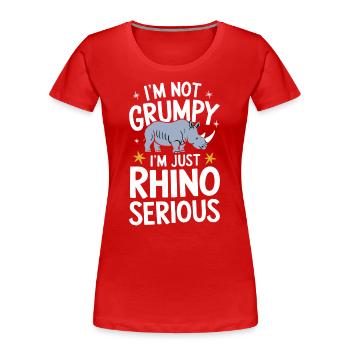 Nashorn Rhinozeros - Frauen Premium Bio T-Shirt - Rot - Vorne - Mia (176cm)
