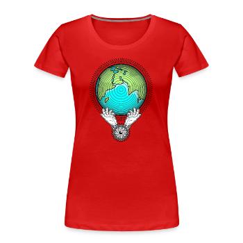 Save our Planet Earth Natur Schutz Umweltschutz - Frauen Premium Bio T-Shirt - Rot - Vorne - Mia (176cm)