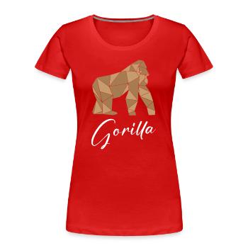 Gorilla - Frauen Premium Bio T-Shirt - Rot - Vorne - Mia (176cm)