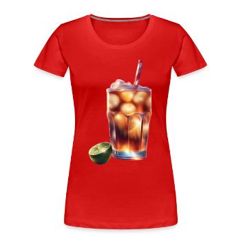 Ein Glas kaltes Sodagetränk - Frauen Premium Bio T-Shirt - Rot - Vorne - Mia (176cm)