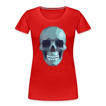 Low Poly Blue Skull – Geometrisch-Gotik-Stil - Frauen Premium Bio T-Shirt - Rot - Vorne - Mia (176cm)