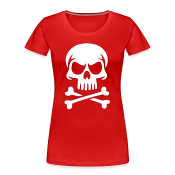 Sapiens Schädel - Frauen Premium Bio T-Shirt - Rot - Vorne - Mia (176cm)
