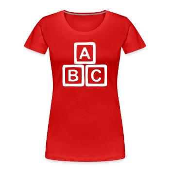 Style de panneau de bloc ABC - T-shirt bio Premium Femme - rouge - Devant - Mia (176cm)