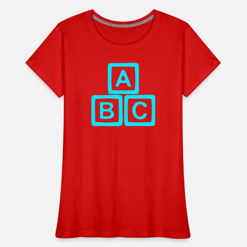 Neon ABC Block Pattern Women's Premium Organic T-Shirt