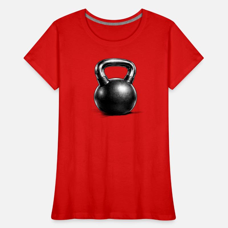 Kettlebell Strength Training Drawing Minimal Women's Premium Organic T-Shirt