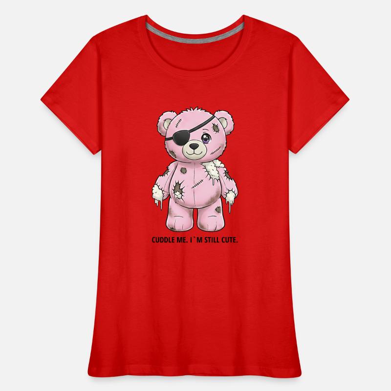 Patchwork Pink Teddy Bear with Eye Patch Women's Premium Organic T-Shirt