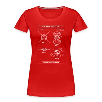Marine-Satelliten-Blaupausendiagramm - Frauen Premium Bio T-Shirt - Rot - Vorne - Mia (176cm)