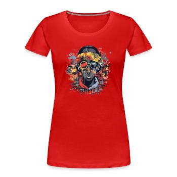Kulturelle Beats entfesselt - cooles Rap Design - Frauen Premium Bio T-Shirt - Rot - Vorne - Mia (176cm)