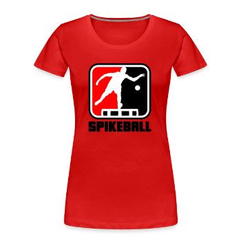 Farben änderbar | Roundnet Spike Ball Spikeball - Frauen Premium Bio T-Shirt - Rot - Vorne - Mia (176cm)