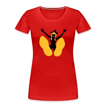 Pin Up Holland Clogs - Frauen Premium Bio T-Shirt - Rot - Vorne - Mia (176cm)