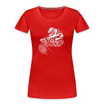 BMX Fahrrad / Bike 01_weiß - Frauen Premium Bio T-Shirt - Rot - Vorne - Mia (176cm)