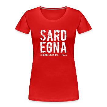 Île de Sardaigne, Italie, Mer Méditerranée - T-shirt bio Premium Femme - rouge - Devant - Mia (176cm)
