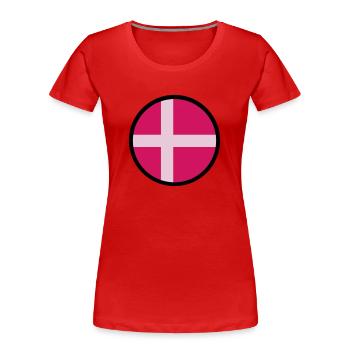 Marqué par le Danemark - T-shirt bio Premium Femme - rouge - Devant - Mia (176cm)