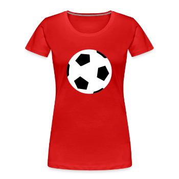 Fussballspiel - Frauen Premium Bio T-Shirt - Rot - Vorne - Mia (176cm)