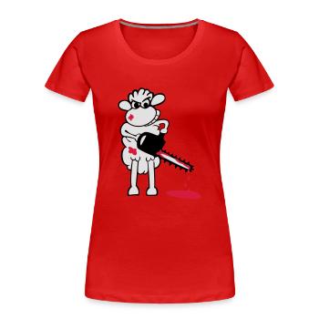 Chainsaws - Sheep - Frauen Premium Bio T-Shirt - Rot - Vorne - Mia (176cm)
