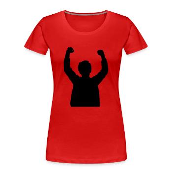 WIN - T-shirt bio Premium Femme - rouge - Devant - Mia (176cm)