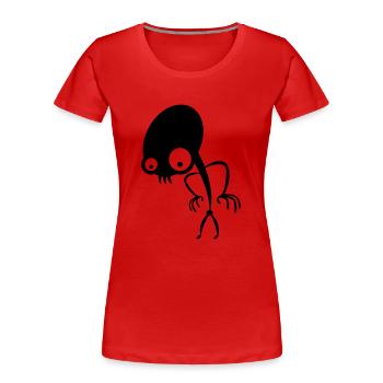 alien - Frauen Premium Bio T-Shirt - Rot - Vorne - Mia (176cm)