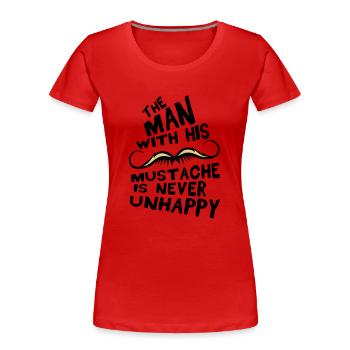 mustache man mustache unhappy quote - Women's Premium Organic T-Shirt - red - Front - Mia (176cm)