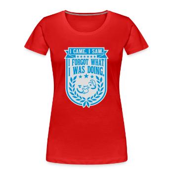 I came saw forget - Women's Premium Organic T-Shirt - red - Front - Mia (176cm)