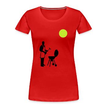 Barbecue d’été - T-shirt bio Premium Femme - rouge - Devant - Mia (176cm)