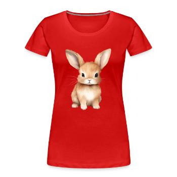 Süßer Hase - Frauen Premium Bio T-Shirt - Rot - Vorne - Mia (176cm)