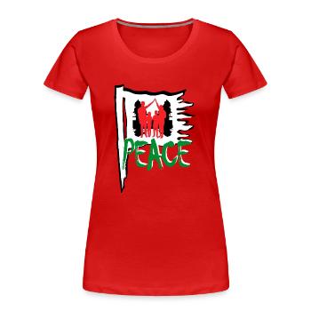 Frieden Israel - Frauen Premium Bio T-Shirt - Rot - Vorne - Mia (176cm)
