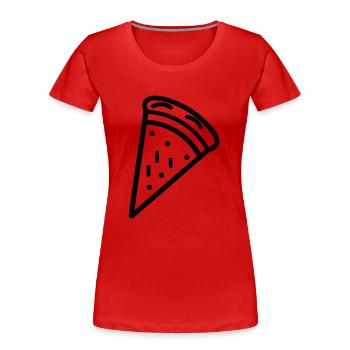 part de pizza - T-shirt bio Premium Femme - rouge - Devant - Mia (176cm)