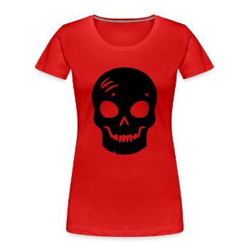 Skull - Women's Premium Organic T-Shirt - red - Front - Mia (176cm)