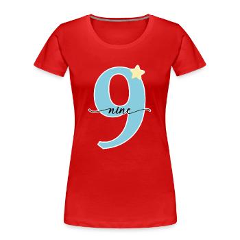 9th birthday nine years - Women's Premium Organic T-Shirt - red - Front - Mia (176cm)