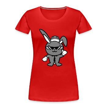 Lunettes de soleil lapin Cappy cravate Cool Hat Comic - T-shirt bio Premium Femme - rouge - Devant - Mia (176cm)