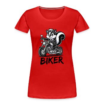 Stinktier Motorrad Biker - Frauen Premium Bio T-Shirt - Rot - Vorne - Mia (176cm)