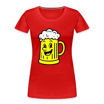 Chope à bière Bière comique - T-shirt bio Premium Femme - rouge - Devant - Mia (176cm)
