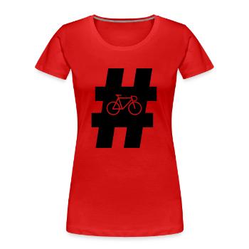 Hashtag Bike - Frauen Premium Bio T-Shirt - Rot - Vorne - Mia (176cm)
