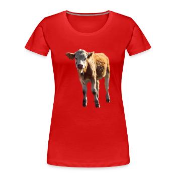 cow cow calf calf beef - Women's Premium Organic T-Shirt - red - Front - Mia (176cm)