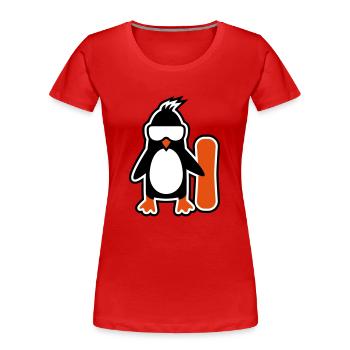 penguin - Women's Premium Organic T-Shirt - red - Front - Mia (176cm)