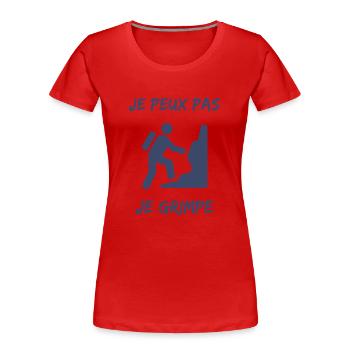 ESCALADE. CLIMB. CLIMBING. ESCALADE. VAN. GRIMPE. - T-shirt bio Premium Femme - rouge - Devant - Mia (176cm)