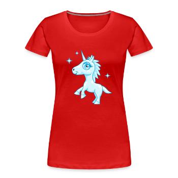 Unicorn (bleu clair) - T-shirt bio Premium Femme - rouge - Devant - Mia (176cm)