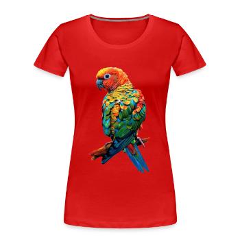 Sittiche - Frauen Premium Bio T-Shirt - Rot - Vorne - Mia (176cm)