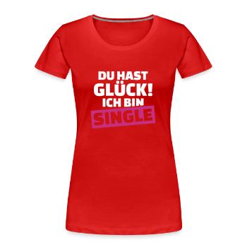 Single - Frauen Premium Bio T-Shirt - Rot - Vorne - Mia (176cm)