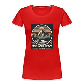 Tranquillité des Alpes - T-shirt bio Premium Femme - rouge - Devant - Mia (176cm)