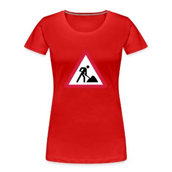 Building Site - Women's Premium Organic T-Shirt - red - Front - Mia (176cm)